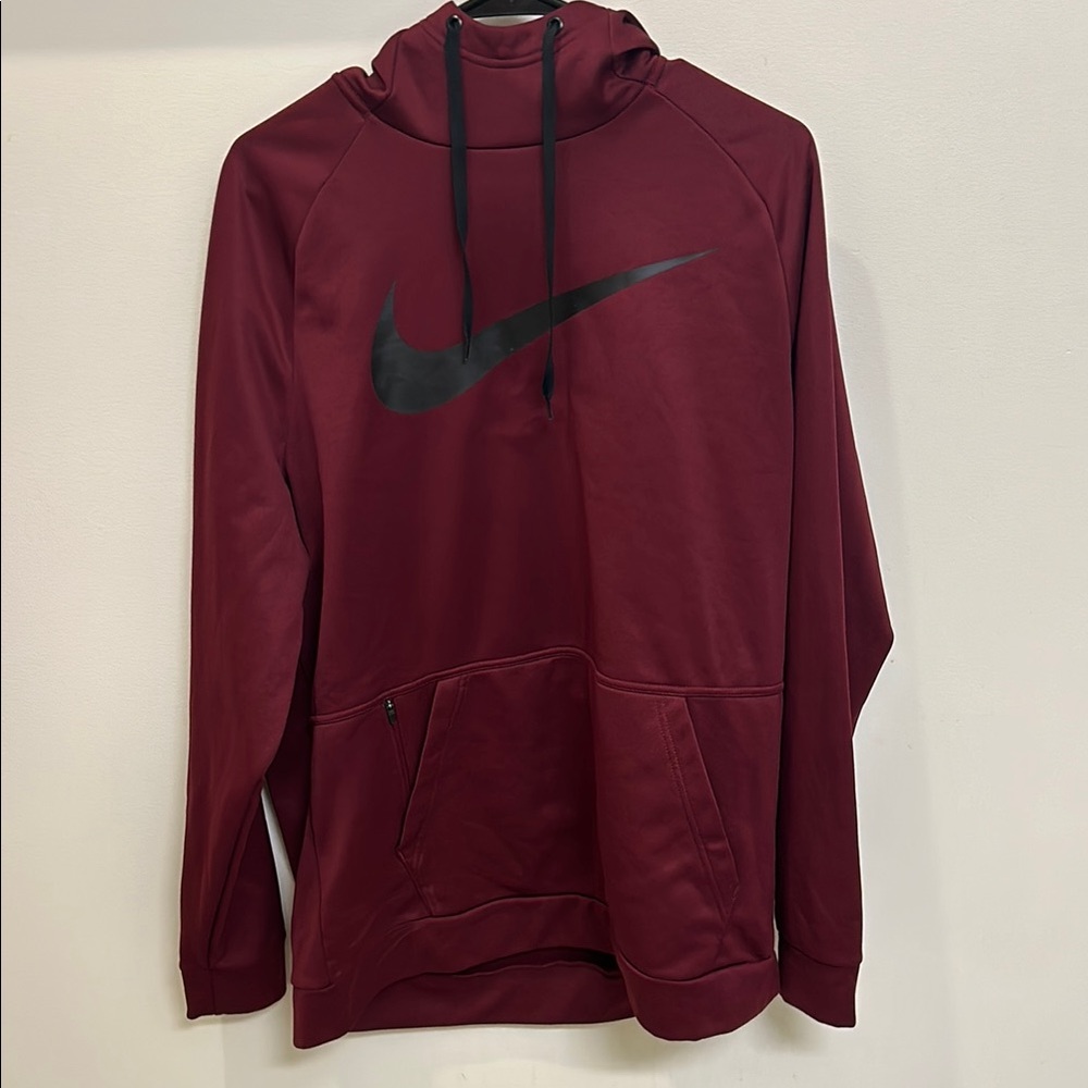 Nike Maroon Hoodie with Black Logo